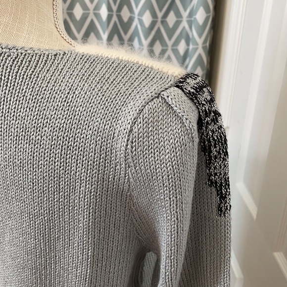 Vintage Gray, Black & Cream Sweater by Angenie / Size Small - Picture 6 of 10